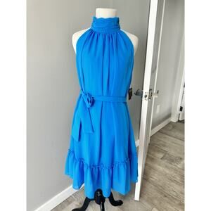 Taylor Dresses High Neck Sleeveless Dress - Size 8 - Electric Blue - #2756M